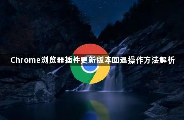 Chrome浏览器插件更新版本回退操作方法解析1